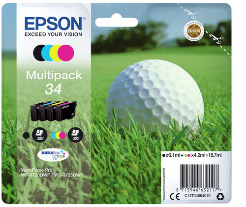 Epson Golf ball Multipack 4-colours 34 DURABrite Ultra Ink Epson Golf ball Multipack 4-colours 34 DURABrite Ultra Ink